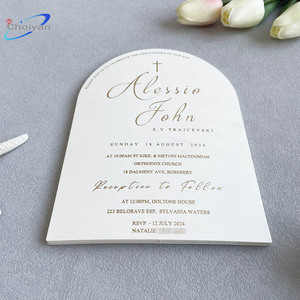 Carte d'invitation de mariage de luxe en carton 3x3 avec enveloppe, impression typographique - Product Image 6