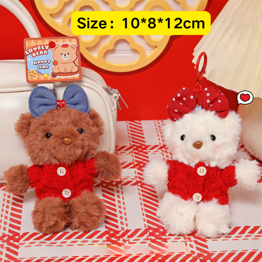 Red sweater & bow style bear