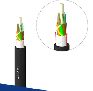 Kabel serat optik FTTH inti 12/24/72/96/144 kabel komunikasi tabung longgar tertiup udara beruntai Gcyfty