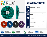 Disque abrasif REX avec mandrin de 6 mm - Noir/Bleu/Violet/Vert/Orange - Prise en charge OEM pour le polissage