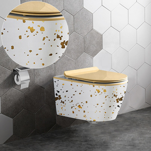 Bol de toilette mural en céramique, 1 pièce, toilette carrée, hôtel, suspension européenne - Product Image 1