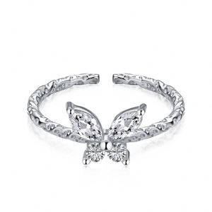 Dylam Jewelry <b>Rings</b> <b>Adjustable</b> Butterfly Open <b>Ring</b> S925 Sterling Silver <b>Rings</b> for Women Girls - Product Image 1