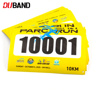 Custom Tyvek Race Bib Number with Anti QR <strong>Code</strong> and Security Label Waterproof Tear Resistant Marathon Use - Product Image 2