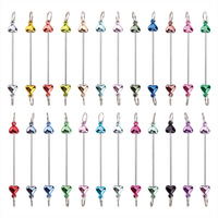 Perles focales en silicone et PVC pour la création de tiges perlées DIY en forme de cœur, de gourde, de fleur, d'étoile, accessoire de porte-clés en métal, tige perlée