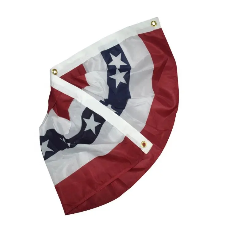 미국 미국 깃발 천 플래그 반 팬 배너 100D 미국 주름 팬 플래그 3x6 피트