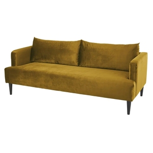 NOVA Home Furniture Living Room Ocher Velvet Sofa Loveseat Couch Luxury 3 Seater Sofa