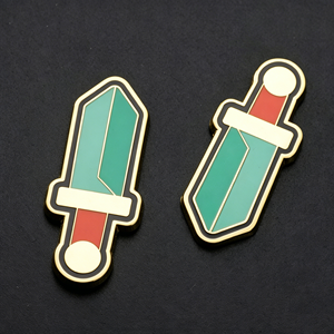Badge aimanté pour réfrigérateur OEM, design épée élégant, plaqué or, émail dur personnalisé, pour cadeau périphérique de jeu et d'animation - Product Image 5