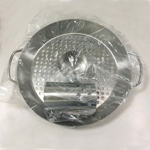 Bandeja redonda para asar pollo de acero inoxidable, 35x30,5x12cm, con rejilla desmontable para cocinar, hornear y hacer barbacoa - Product Image 1