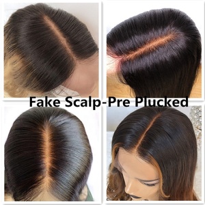 Faux cuir chevelu luxueux de qualité supérieure, couleur brun coréen ondulé, jungle japonaise Remy, 1 pièce - Product Image 5