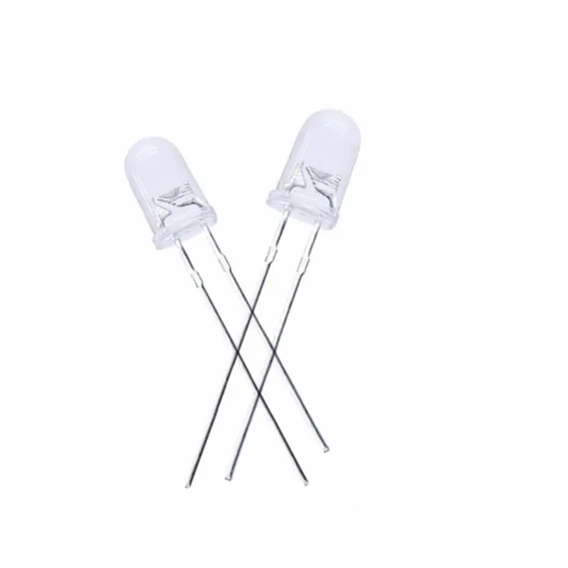 LED F5 레드 에메랄드 그린 더블 플래시 쇼트 풋 5mm 라운드 헤드 레드 블루 IC 컬러 변경 스트레이트 딥 LED 자동 점멸