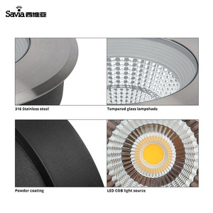 Spot lumineux Led encastrable dans le sol, imperméable conforme à la norme <span class=keywords><strong>IP67</strong></span>, éclairage d'extérieur, idéal pour une piscine ou un plancher, technologie Cob, 1 unité - Product Image 3