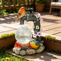 Sculpture d'oiseau de jardin personnalisée à LED solaire IP65, petite fontaine décorative extérieure pour la maison, la cour et les allées