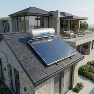 Chauffe-eau solaire pressurisé MEGASUN en acier inoxydable 200L, technologie à plaques plates haute efficacité, classe A+++ d'efficacité énergétique - Product Image 5