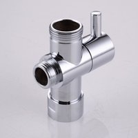 Vanne d'angle de dérivation d'eau, 3 voies en laiton chromé adaptateur de dérivation d'eau pour pomme de douche ou robinet