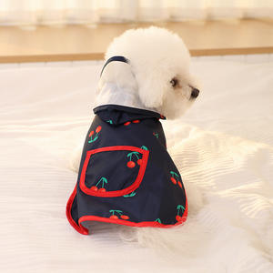 Impermeable para Mascotas con Estampado de Frutas, Chubasquero sin Mangas con Capucha Transparente, Bolsillo Trasero con Cierre de Velcro, Chaqueta para Perros para Exteriores - Product Image 4