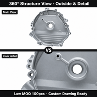 Couvercle de carter H340G en aluminium moulé sous pression personnalisé, faible MOQ, pour moteur de générateur onduleur 5KVA, OEM ODM, direct usine, minimum 100 pièces