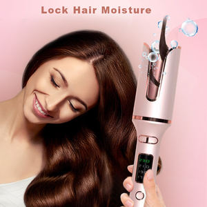 Affichage LCD de la température Fer à friser à rotation automatique Revêtement en céramique <span class=keywords><strong>Cheveux</strong></span> Waver PTC Rouleau à <span class=keywords><strong>cheveux</strong></span> magnétique Spirale rose Bigoudi - Product Image 3