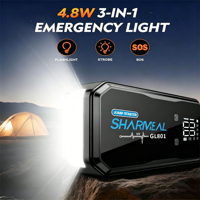Sharmeal OEM&ODM Démarreur de Batterie Portable 3-EN-1 20000mAh au Lithium 12V avec Fonction Power Bank