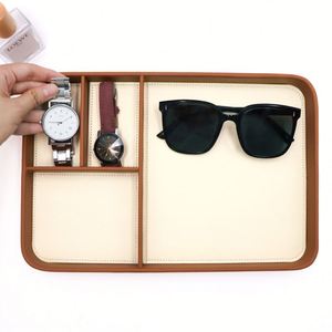 Modern Nightstand Drawer Pu Leather Desk Organizer Household Luxury Valet <b>Tray</b> - Product Image 2
