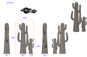 Escultura Artística de Cacto em Resina Pintada de Fibra de Vidro Personalizada JingYue para Decoração de Quarto Infantil e Creche - Product Image 5