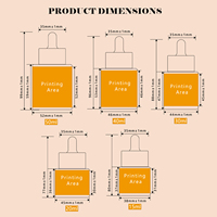 Flacons compte-gouttes en verre à bouchon à vis 15ml-50ml à épaule plate avec sérigraphie pour cosmétiques et huiles capillaires