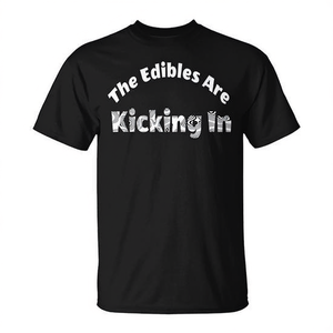 Camiseta promocional de algodón negro The Edibles Are Kicking In - Product Image 2