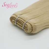 Extensions de cheveux naturels Remy vierges à double trame, super douces, à pointes épaisses, tissées à la machine