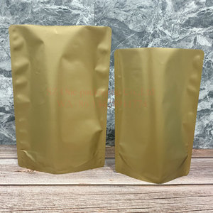 Bolsa de plástico con cremallera para alimentos, material laminado, acabado mate, color dorado - Product Image 1