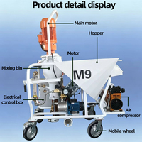 Mesin Semprot Gypsum Otomatis Penuh JUNCHI M6 M9 Pompa Motor PLC 5.5kW Jangkauan Vertikal 20m Efisiensi Tinggi untuk Konstruksi