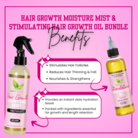 Brume hydratante quotidienne pour la croissance des cheveux (8 oz) Huile stimulante (4 oz) pour tous les types de cheveux Favorise la croissance, l'hydratation et la santé du cuir chevelu
