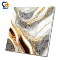 Carreaux d'Intérieur en Porcelaine Imitation Pierre ACCENTS - Bordures Modernes Antibactériennes Brillantes Antidérapantes Résistantes aux Acides 9mm d'Épaisseur