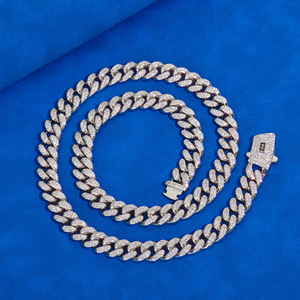 Cadena cubana de eslabones gruesos y modernos con moissanita helada, chapada en oro de 18 quilates, plata 925, estilo hip hop, collar Miami personalizado, VVS1, probador GRA - Product Image 3