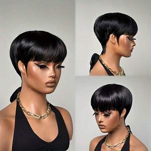 $9.5 Promotion Short Smooth Hair <b>Wigs</b> Pixie Cut <b>Wig</b> Silk Base <b>Lace</b> <b>Wigs</b> Natural Hair Wholesale Price - Product Image 5