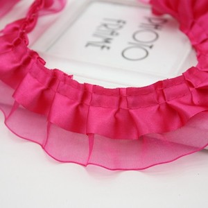 En stock : Ruban de dentelle en organza à double volant de 4 cm, <span class=keywords><strong>40</strong></span> <span class=keywords><strong>yards</strong></span>/paquet pour couture DIY, mariages et coiffes - Product Image 2