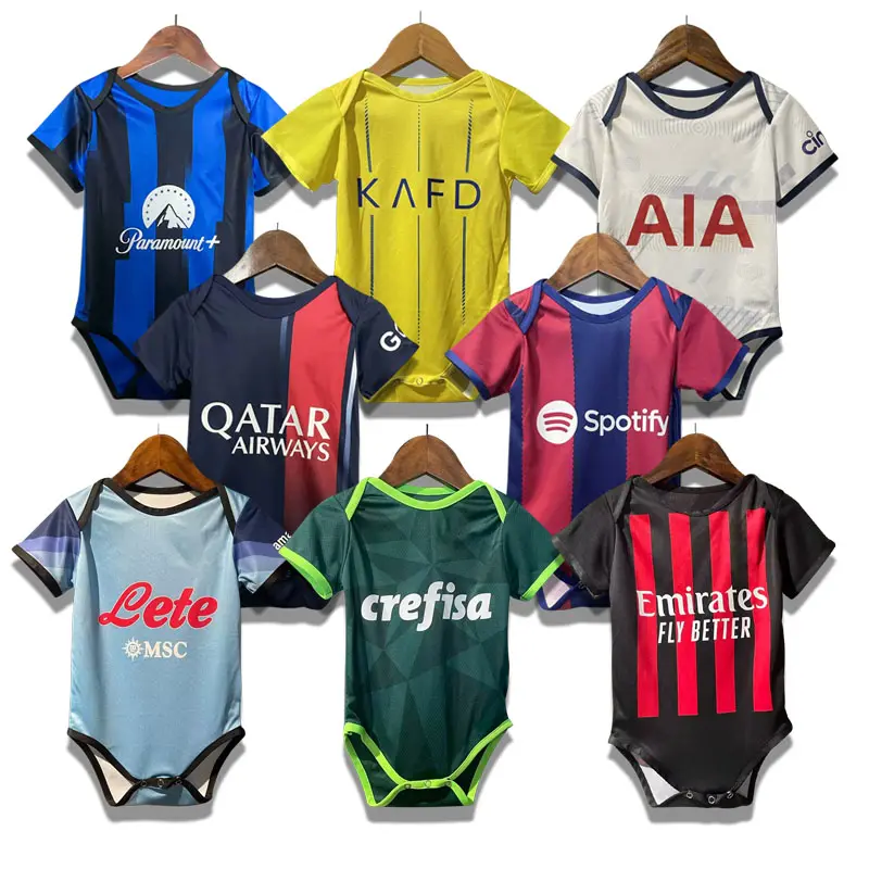 Macacão de futebol personalizado para bebês, camisa de equipe de futebol europeia para crianças, roupa de futebol para bebês, com orgulho