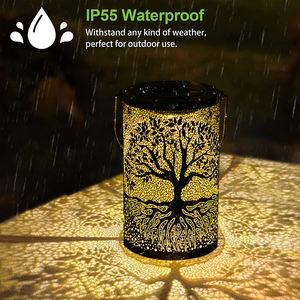 Lanterne Solaire Suspendue Rétro, Lumière de Jardin en Fer Forgé, Lampe Solaire LED à Projection d'Arbre, Éclairage Extérieur LED Étanche pour Décoration de Cour et Allée - Product Image 5