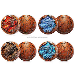 Moneda Personalizada de 5 Onzas, .999 Cobre Puro, Serie Dragón de <span class=keywords><strong>Roca</strong></span> Agrietada, Relieve 3D, Impresión UV a Color, 5oz - Product Image 1
