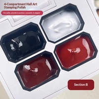 Palette de gel à tamponner 4-en-1 pour ongles - Gel à tamponner haute pigmentation pour effets French Manucure et Ombre, Fournitures professionnelles pour le nail art