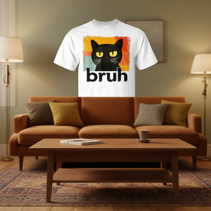 T-Shirt Vintage con Gatto Nero Divertente per Adulti, Unisex, Manica Corta, Girocollo, in Cotone, Stampa Digitale - Product Image 3