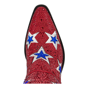 WETKISS Rhinestone Patriotic Western <strong>Boots</strong> Red Crystal Stars Cowgirl <strong>Boots</strong> <strong>Sparkly</strong> Chunky Heel Tall <strong>Boots</strong> for Music Festivals - Product Image 5