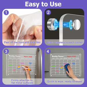 Pizarra Magnética Acrílica Transparente para Refrigerador, Fácil de Limpiar, para Organización de Menús en Cocina y Hogar - Product Image 2