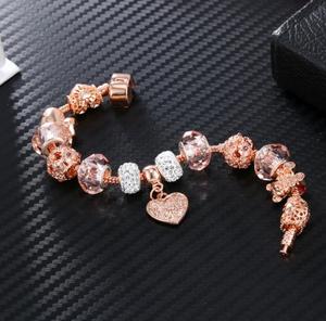 Bracelets en or rose à breloques en forme de cœur pour femmes, vente flash - Product Image 4