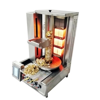 Équipement commercial à gaz pour shawarma à 4 brûleurs, machine à kebab robotisée pour viande de dinde