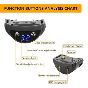 <span class=keywords><strong>Collar</strong></span> de Adiestramiento para Perros con Descarga Eléctrica de Alto Voltaje LED, Diseño de Autodefensa, Digital, <span class=keywords><strong>Anti</strong></span> Ladridos, Plástico, Impermeable IPX7, Recargable - Product Image 3