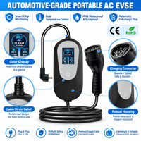 Écran LCD intelligent, courant réglable 16A, prise Schuko de type 2, norme européenne, chargeur de véhicule électrique portable EVSE 3,5 kW, 11 kW, 7 kW