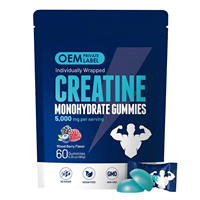 Complément alimentaire en gommes à la créatine OEM, gommes pré-entraînement pour la salle de sport, complément pour développer les muscles, créatine monohydrate, gommes énergétiques