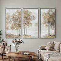 Salon décor à la maison moderne automne or arbres paysage toile impression 50% à la main peinture à l'huile fournisseurs