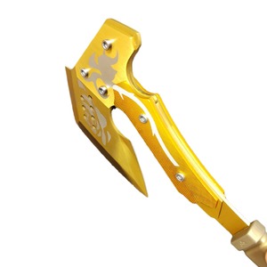 Hacha de madera para exteriores DIY, hacha de montañismo de acero inoxidable, martillo de campo de acero al carbono y fibra de vidrio, hacha dorada para camping - Product Image 5