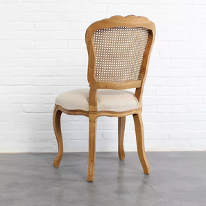 Sillas de Comedor <span class=keywords><strong>Luis</strong></span> de Madera Maciza con Respaldo de Ratán Francés para Eventos de Hotel, Banquetes, Muebles de Interior - Product Image 4