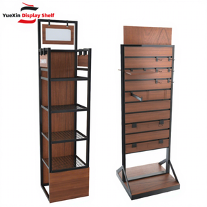 Expositor Moderno Portátil de Madera y Hierro Ligero para Estantes de Supermercado y Objetos Decorativos - Product Image 1